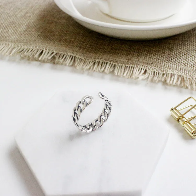 Vintage Net Ring in Sterling Silver