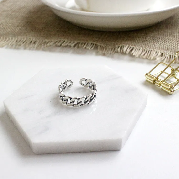 Vintage Net Ring in Sterling Silver