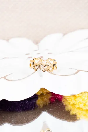 Viola Goldtone Linked Heart Ring