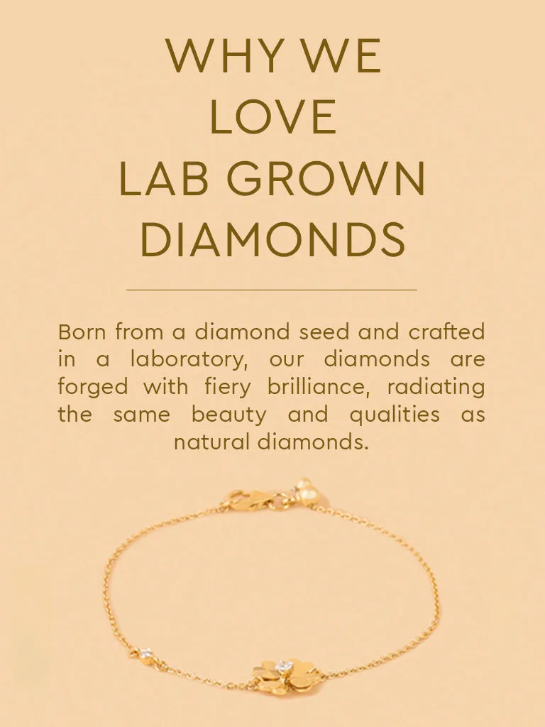 Westside X Pome Minimalist Lab Diamond Clover Heart Chain Bracelet