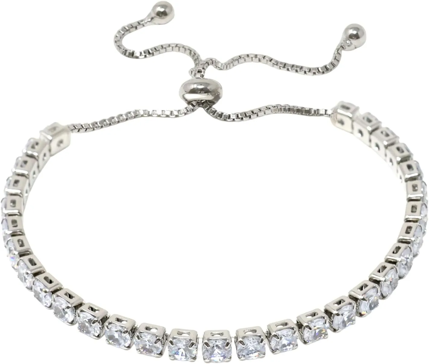 yueton 1 Pack Fashion Imitation Diamond Bracelet Bling Tennis Bracelets Adjustable Slider Bracelet Birthday