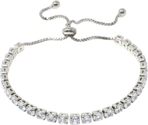yueton 1 Pack Fashion Imitation Diamond Bracelet Bling Tennis Bracelets Adjustable Slider Bracelet Birthday