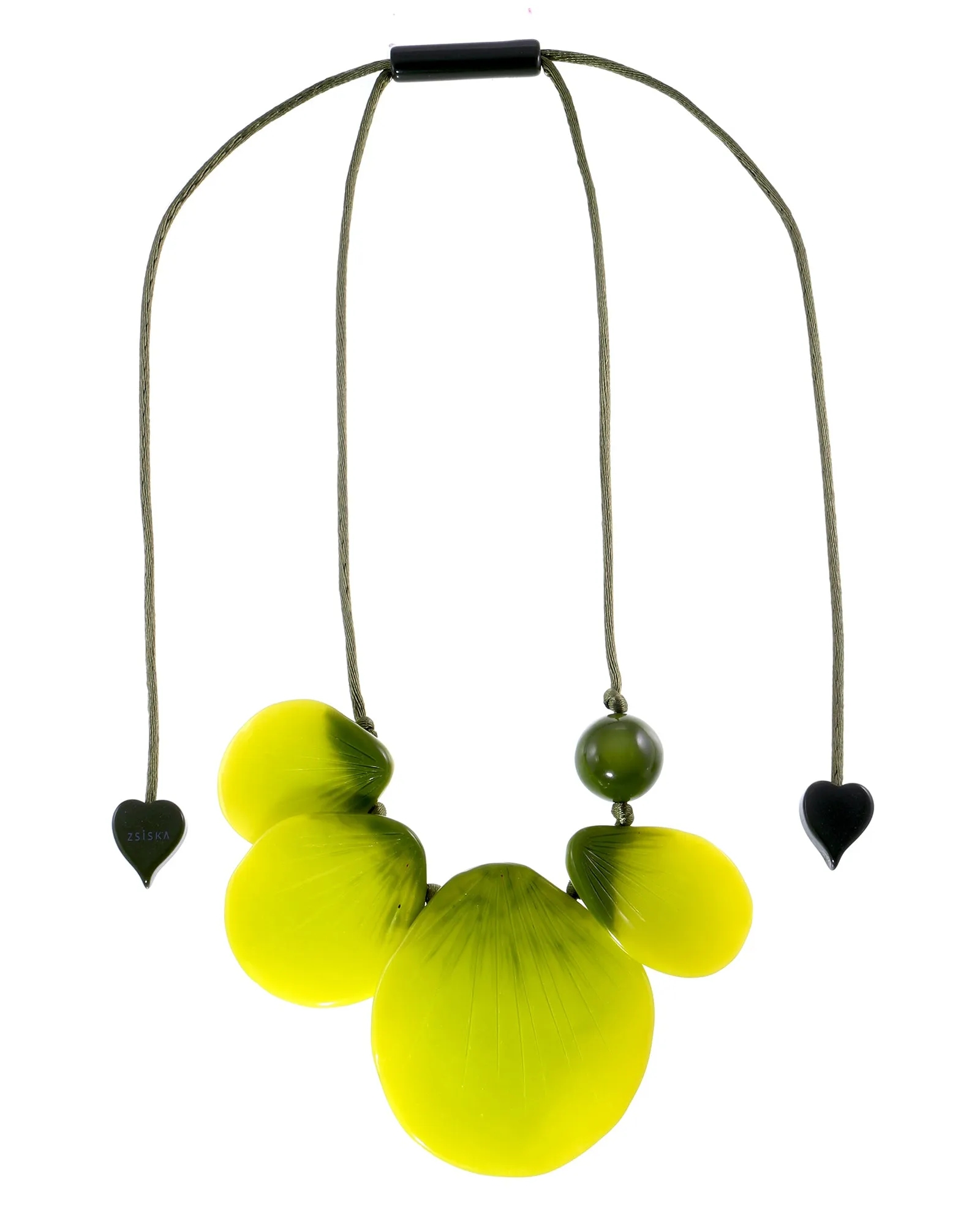 Zsiska Bloom 5 bead Necklace Green